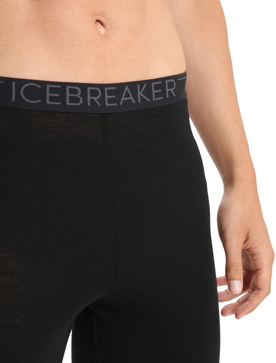 Black Men's Icebreaker Merino 175 Everyday Thermal Leggings | USA 1139XYUF